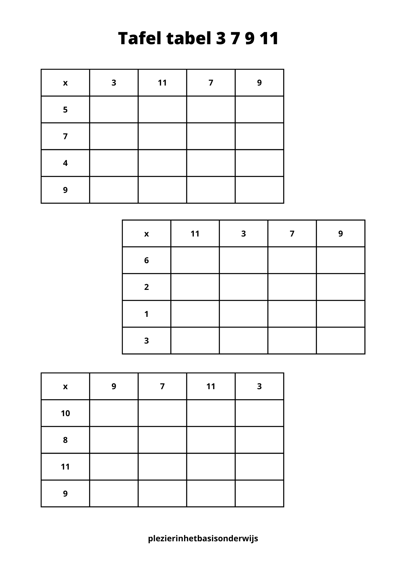 Tafelboekje 4,6,8 en 10